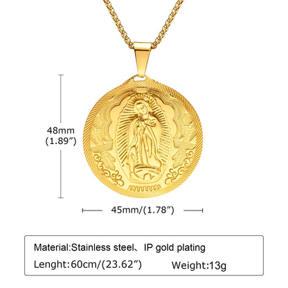 Gold Virgin Mary Pendant
