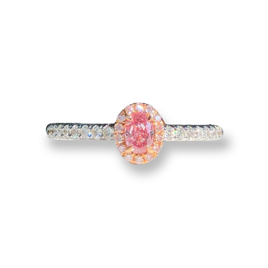 ZUPSTYLE Pink Diamond Engagement Ring in 18K White Gold