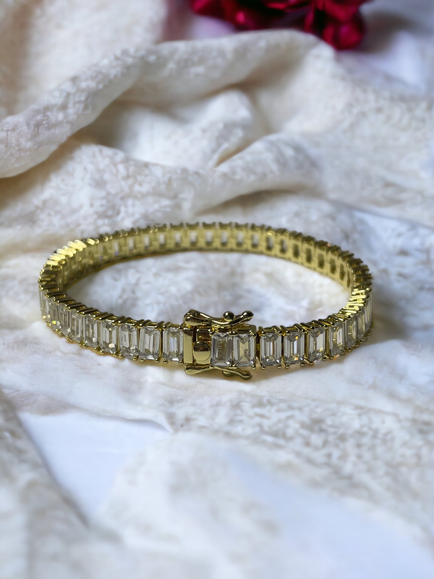 Golden Glimmer Tennis Bracelet