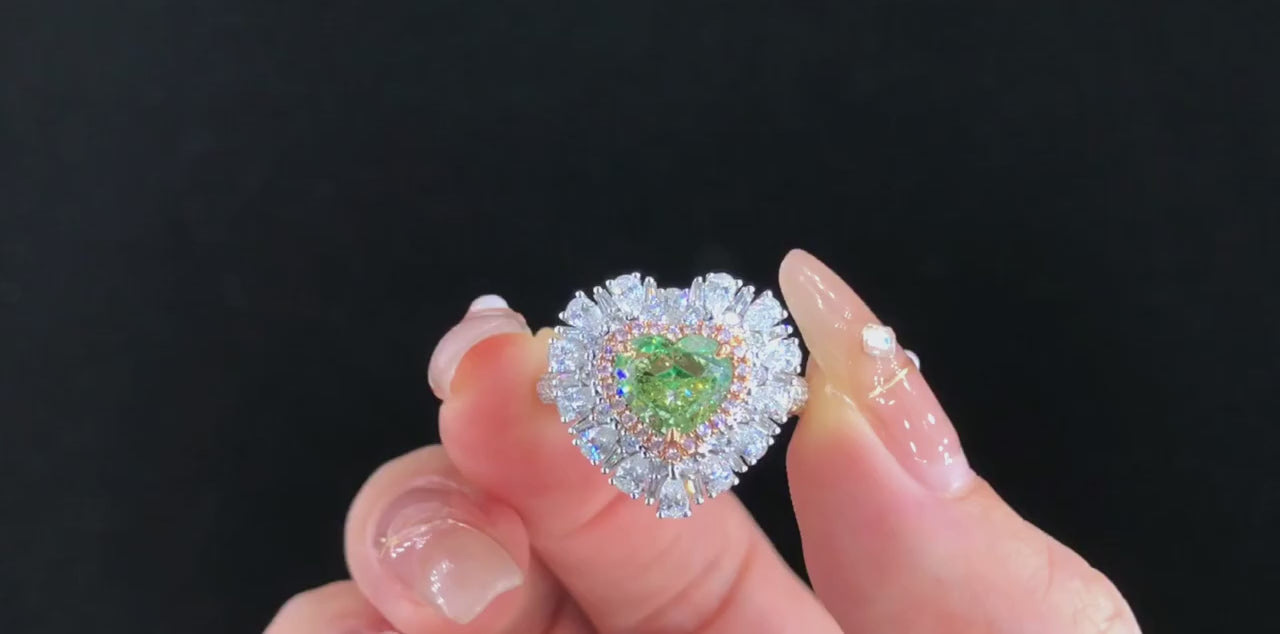 Load video: Heart Shaped Green Diamonds | Zupstyle